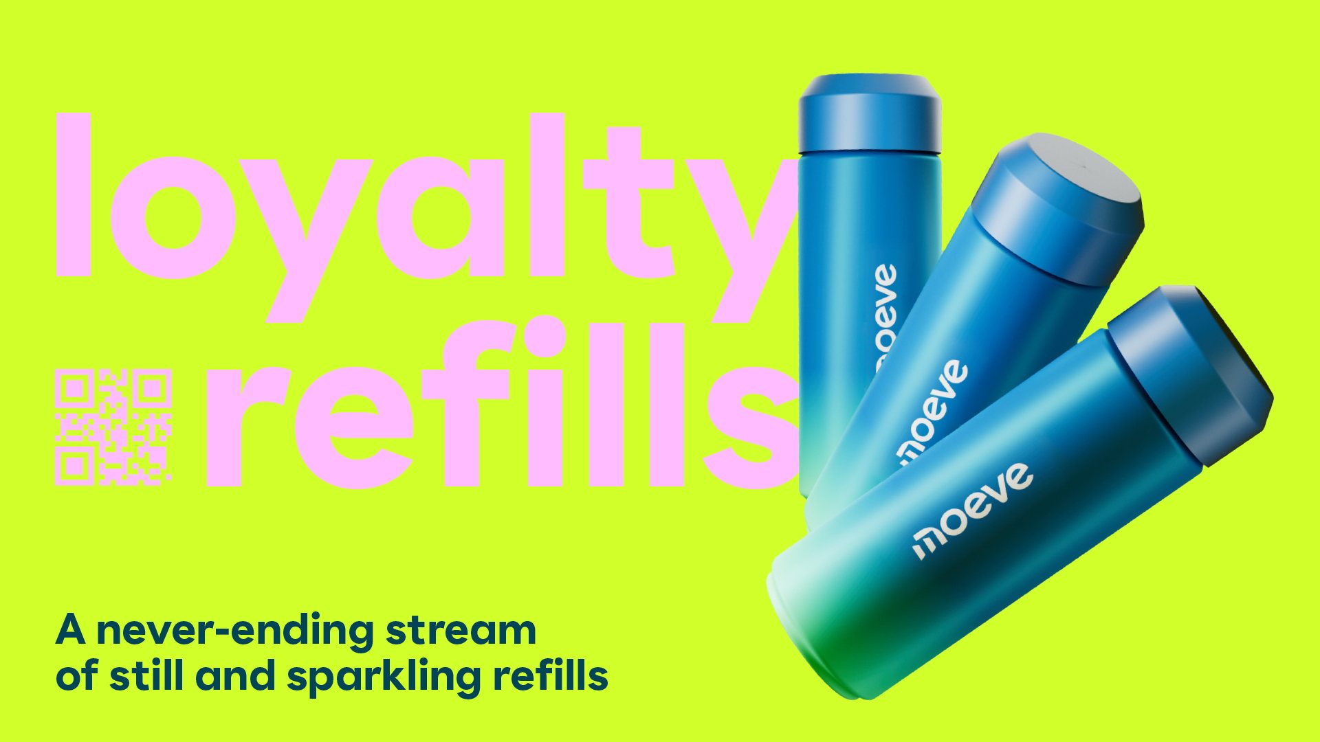 Moeve loyalty refills poster with bottles