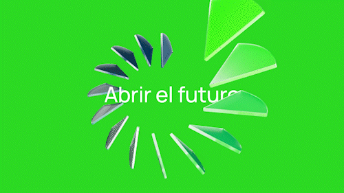 Animated Unicaja fans spinning into a spiral: Abrir el futuro