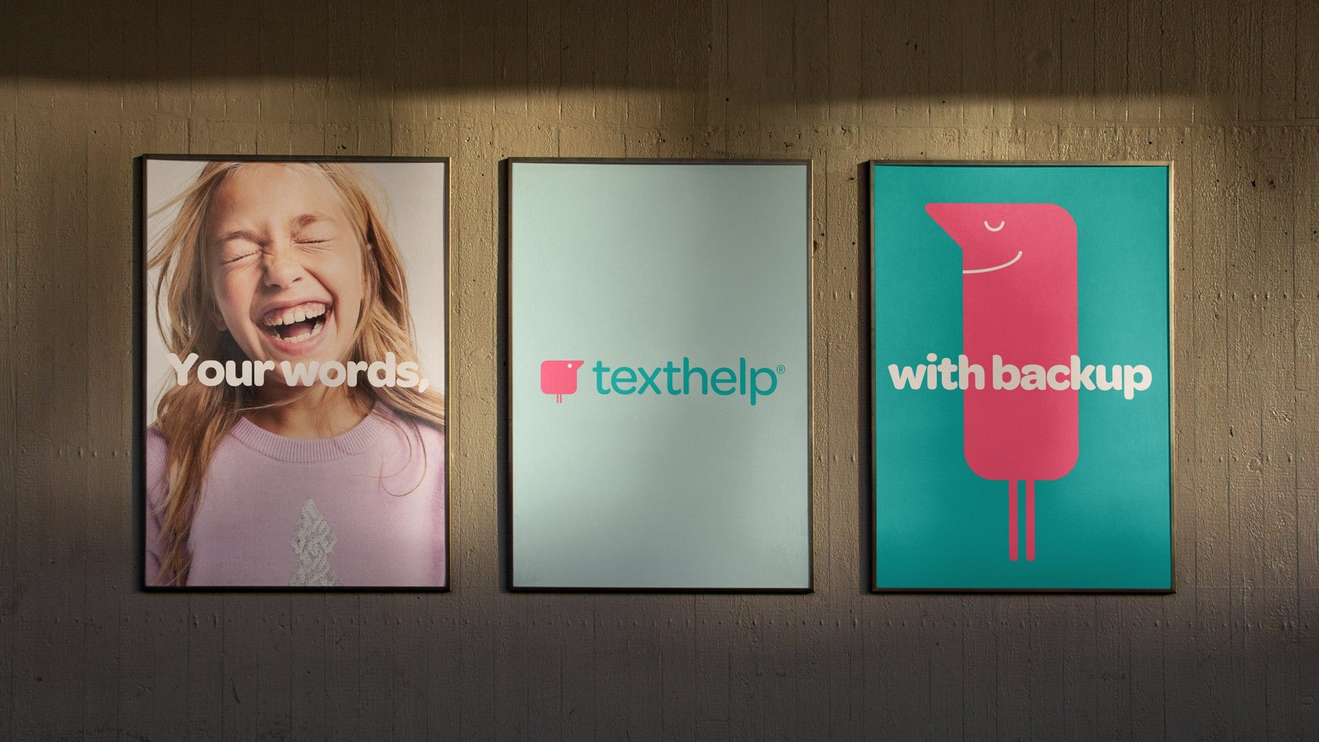 Three posters: Your words, texthelp, with backup