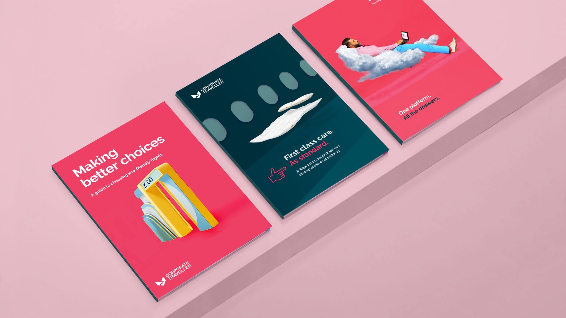 Three Corporate Traveller brochures