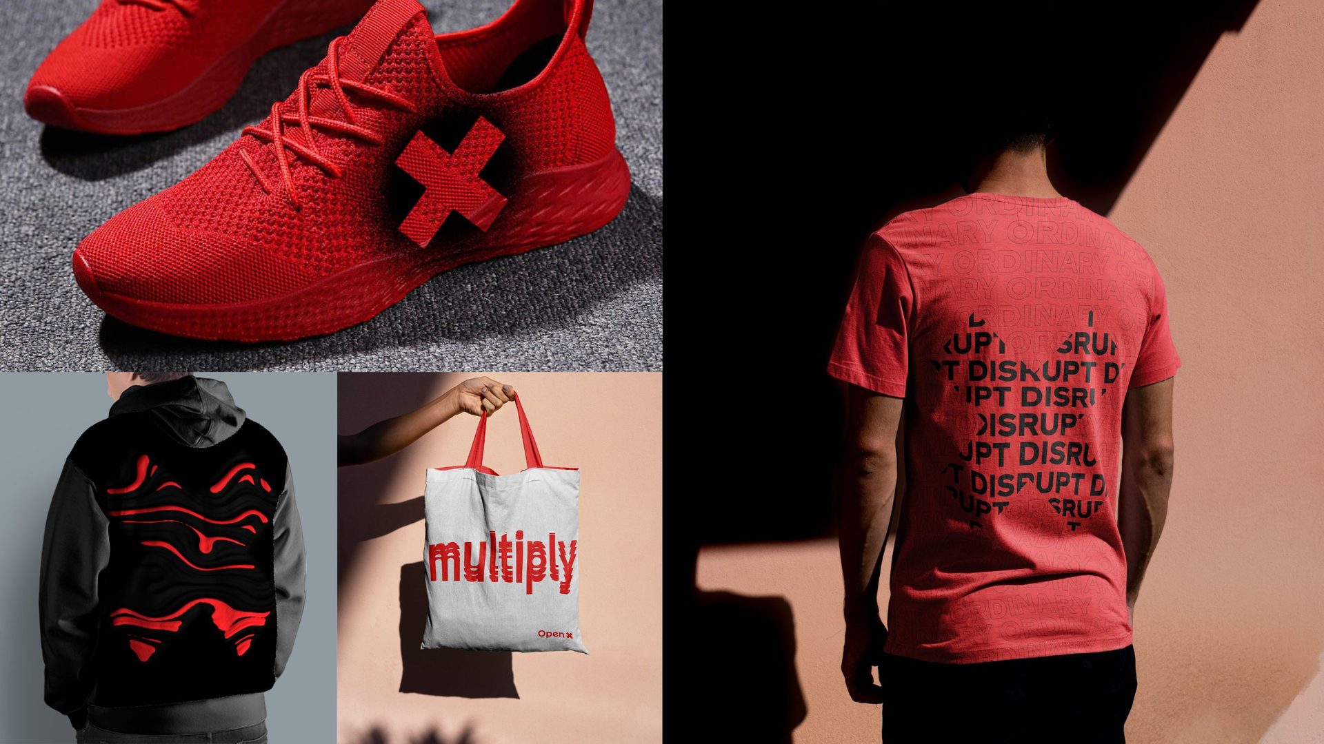 Open X trainers, hoodie, tote bag and T-shirt