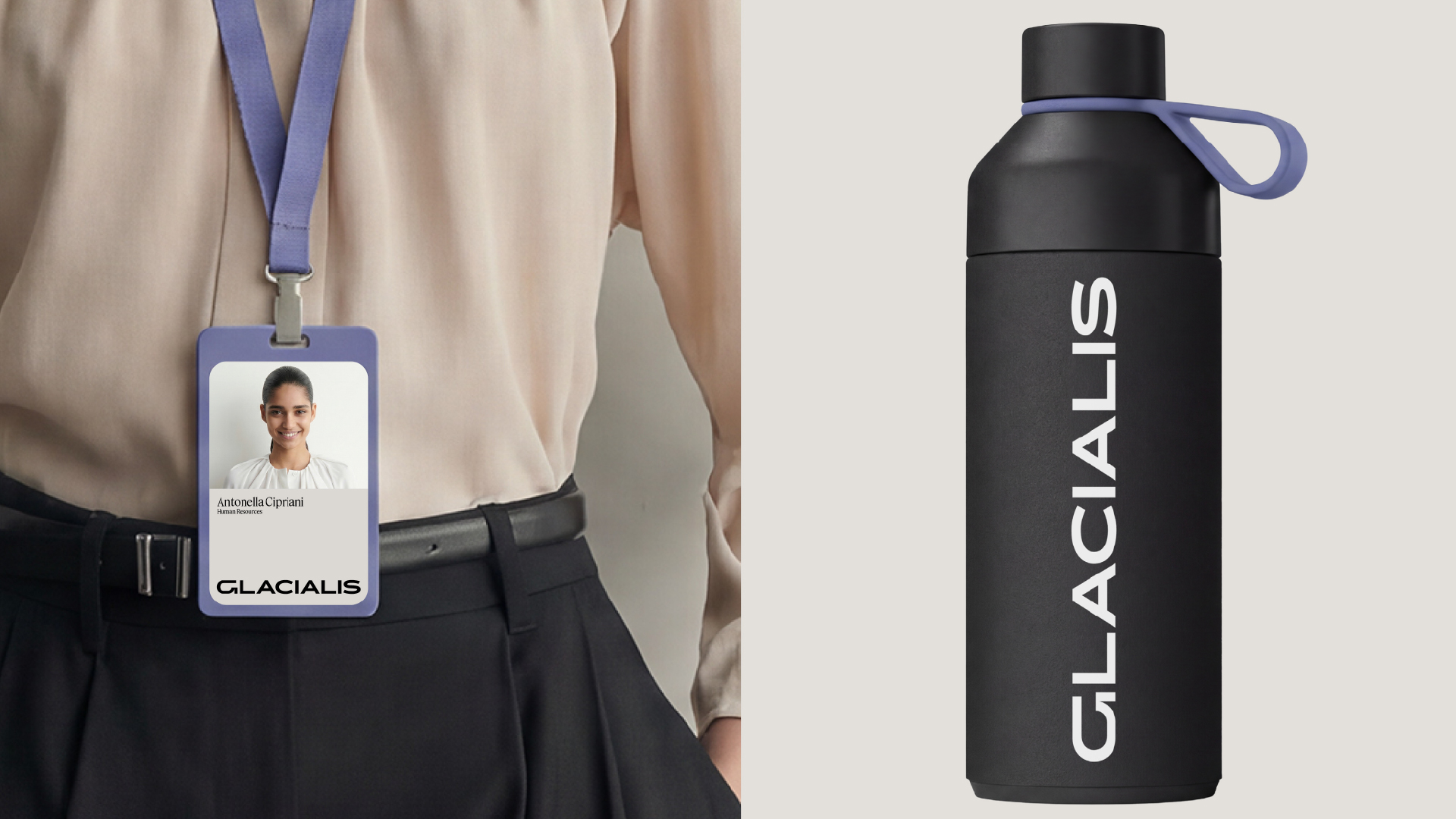 Glacialis lanyard and water bottle