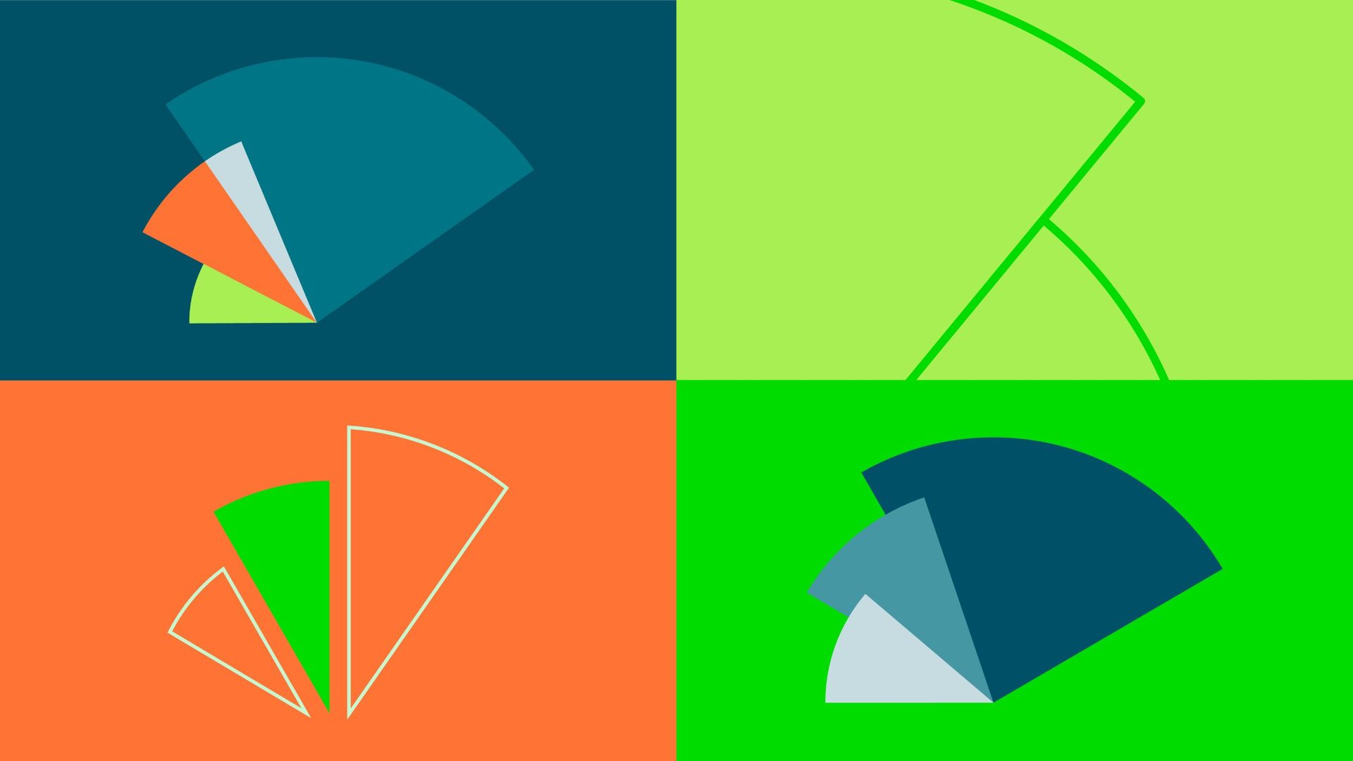 The Unicaja fan in four colour combinations